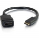 C2g Mini HDMI to HDMI Adapter - Mini HDMI to HDMI Converter - Mal/F - HDMI for Video Device, Monitor, Notebook, TV - 8" - 1 x HDMI (Mini Type C) Male Digital Audio/Video - 1 x HDMI Female Digital Audio/Video - Shielding - Black""" 4135