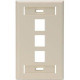 Leviton Single-Gang QuickPort Wallplate with ID Windows, 3-Port, Ivory - 3 x Total Number of Socket(s) - 1-gang - Ivory - Plastic 42080-030-3IS