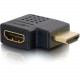 C2g Right Angled HDMI Adapter - Right Exit - 1 x HDMI Female Digital Audio/Video - 1 x HDMI Male Digital Audio/Video - Gold Connector - Black - RoHS Compliance 43290