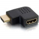 C2g Right Angle HDMI Adapter - Left Exit - 1 x HDMI Female Digital Audio/Video - 1 x HDMI Female Digital Audio/Video - Gold Connector - Black - RoHS Compliance 43291