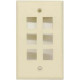 Weltron Faceplate - 6 x Socket(s) - 1-gang - Ivory 44-796IV