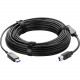 Vaddio USB 3.0 Active Optical Cable Type B to Type A - Plenum Rated - 65.62 ft Fiber Optic Data Transfer Cable for Camera, Bridge - First End: 1 x Type B Male USB - Second End: 1 x Type A Male USB - 5 Gbit/s - Shielding - Plenum, CMP - Black 4401005065