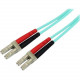 Startech.Com Aqua OM4 Duplex Multimode Fiber - 1m / 3 ft - 100 Gb - 50/125 - OM4 Fiber - LC to LC Fiber Patch Cable - 3.28 ft Fiber Optic Network Cable for Network Device, Transceiver - First End: 2 x LC Male Network - Second End: 2 x LC Male Network - 12