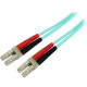 Startech.Com Aqua OM4 Duplex Multimode Fiber - 2m / 6 ft - 100 Gb - 50/125 - OM4 Fiber - LC to LC Fiber Patch Cable - 6.56 ft Fiber Optic Network Cable for Network Device, Transceiver - First End: 2 x LC Male Network - Second End: 2 x LC Male Network - 12
