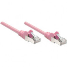 Intellinet Network Solutions Cat5e UTP Network Patch Cable, 25 ft (7.5 m), Pink - RJ45 Male / RJ45 Male 453110