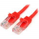 Startech.Com 30 ft Red Snagless Cat5e UTP Patch Cable - Category 5e - 30 ft - 1 x RJ-45 Male Network - 1 x RJ-45 Male Network - Red - RoHS Compliance 45PATCH30RD