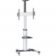 Manhattan Universal Multimedia TV Cart - Up to 70" Screen Support - 121 lb Load Capacity - Floor Stand - Black, Silver 461245