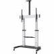 Manhattan Heavy-Duty Premium Multimedia TV Cart - Up to 100" Screen Support - 220.46 lb Load Capacity - 2 x Shelf(ves) - 74.4" Height x 48" Width - Floor - Aluminum - Silver, Black 461672