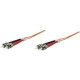 Intellinet Network Solutions Fiber Optic Patch Cable, ST/ST, OM2, 50/125, MultiMode, Duplex, Orange, 3 ft (1 m) - LSZH Jacket Material 470056