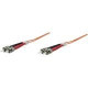 Intellinet Network Solutions Fiber Optic Patch Cable, ST/ST, OM2, 50/125, MultiMode, Duplex, Orange, 10 ft (3 m) - LSZH Jacket Material 470070