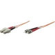 Intellinet Network Solutions Fiber Optic Patch Cable, LC/LC, OM2, 50/125, MultiMode, Duplex, Orange, 3 ft (1 m) - LSZH Jacket Material 470100
