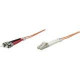 Intellinet Network Solutions Fiber Optic Patch Cable, LC/ST, OM2, 50/125, MultiMode, Duplex, Orange, 7 ft (2 m) - LSZH Jacket Material 470414