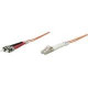 Intellinet Network Solutions Fiber Optic Patch Cable, LC/ST, OM1, 62.5/125, Multimode, Duplex, Orange, 7 ft (2 m) - LSZH Jacket Material 471312