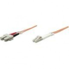 Intellinet Network Solutions Fiber Optic Patch Cable, LC/SC, OM1, 62.5/125, Multimode, Duplex, Orange, 66 ft (20 m) - LSZH Jacket Material 473033