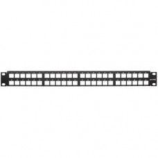 Leviton QuickPort High-Density 1RU 48-Port Patch Panel - 48 Port(s) - 48 x RJ-45 - 1U High - Matte Black - 19" Wide - Rack-mountable 49255-Q48