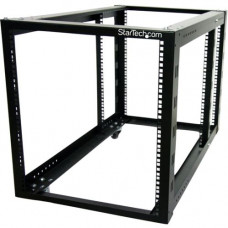 Startech.Com 12U 4 Post Server Equipment Open Frame Rack Cabinet w/ Adjustable Posts & Casters - 12U Rack Height - Floor Standing - Black - Steel - 596.70 lb Maximum Weight Capacity - TAA Compliant - RoHS, TAA Compliance 4POSTRACK12A