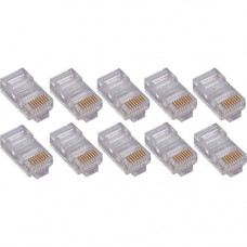 4XEM 100 Pack Cat6 RJ45 Modular Ethernet Plugs for Stranded or Solid CAT6 Cable - 100 Pack Modular RJ45 Ethernet ends for Cat6 stranded or solid CAT6 cable - 1 x RJ-45 Male - Gold-plated Contacts - RoHS Compliance 4X100PKC6