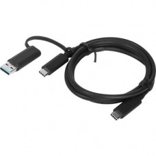 Lenovo Hybrid USB-C with USB-A Cable - 3.28 ft USB Data Transfer Cable for Notebook - First End: 1 x Type C Male USB - Second End: 1 x Type A USB - 1.25 GB/s - Black 4X90U90618