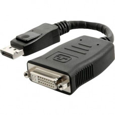 4XEM 9in DisplayPort To DVI-I Dual Link M/F Adapter Cable - 9" DisplayPort/DVI Video Cable for Video Device, TV, Monitor, Notebook - First End: 1 x DisplayPort Male Digital Audio/Video - Second End: 1 x DVI-I (Dual-Link) Female Video - Shielding - Bl