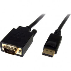 4XEM 6FT DisplayPort To VGA Adapter Cable - Black - 6 ft DisplayPort/VGA Video Cable for Monitor, Video Device, Notebook, Projector, Desktop Computer - First End: 1 x DisplayPort Male Digital Audio/Video - Second End: 1 x HD-15 Male VGA - Supports up to 1