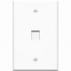 4XEM 1 Port/Outlet RJ45 Cat5/Cat6 Ethernet Wall Plate (White) - 1 x Socket(s) - White 4XFP01KYWH