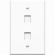 4XEM 2 Port/Outlet RJ45 Cat5/Cat6 Ethernet Wall Plate (White) - 2 x Socket(s) - White 4XFP02KYWH