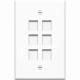4XEM 6 Port/2 Gang RJ45 Cat5/Cat6 Ethernet Wall Plate (White) - 6 x Socket(s) - White 4XFP06KYWH