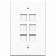 4XEM 6 Port/2 Gang RJ45 Cat5/Cat6 Ethernet Wall Plate (White) - 6 x Socket(s) - White 4XFP06KYWH