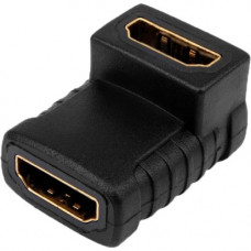 4XEM 90 Degree HDMI A Female To HDMI A Female Adapter - 1 x HDMI (Type A) Female Digital Audio/Video - 1 x HDMI (Type A) Female Digital Audio/Video - Gold Connector - Black 4XHDMIFF90