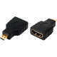 4XEM Micro HDMI Male To HDMI A Female Adapter - Micro HDMI male to HDMI female adapter 1 x HDMI (Micro Type D) Male Digital Audio/Video - 1 x HDMI (Type A) Female Digital Audio/Video - Gold Plated Connector 4XHDMIFMMICRO