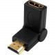 4XEM 90 Degree Swivel HDMI A Male To HDMI A Female Adapter - 1 x HDMI (Type A) Female Digital Audio/Video - 1 x HDMI (Type A) Male Digital Audio/Video - Gold Connector - Black 4XHDMIMFSWIVEL