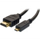 4XEM 3FT Micro HDMI To HDMI Adapter Cable - 3 ft HDMI A/V Cable for TV, Projector, Audio/Video Device, Monitor, Camera, Cellular Phone - First End: 1 x HDMI (Micro Type D) Male Digital Audio/Video - Second End: 1 x HDMI Male Digital Audio/Video - Gold Pla