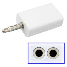 4XEM 3.5mm Mini Jack Headphone Splitter For iPhone/iPod/Audio Devices - 2 x Mini-phone Female Stereo Audio - 1 x Mini-phone Male Stereo Audio - White 4XIJACK