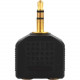 4XEM 3.5mm Mini Jack Headphone Splitter Black - 1 x Mini-phone Male Stereo Audio - 2 x Mini-phone Female Stereo Audio - Gold Contact - Black 4XIJACKBK