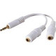 4XEM 3.5mm Mini Jack Headphone Splitter Cable For iPhone/iPod/Audio Devices - Mini-phone Audio Cable for Audio Device, Headphone, iPhone, iPod, Microphone, Speaker - First End: 2 x Mini-phone Female Stereo Audio - Second End: 1 x Mini-phone Male Stereo Au