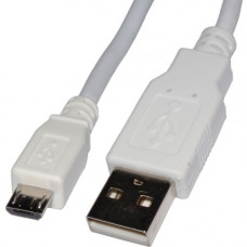 4XEM 10 FT Micro USB Cable - 10 ft USB Data Transfer Cable for Cellular Phone - First End: 1 x Type A Male USB - Second End: 1 x Type B Male Micro USB - White - 1 Pack - RoHS Compliance 4XMUSB10WH