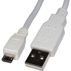 4XEM Micro USB Cable - 3 ft USB Data Transfer Cable for Cellular Phone, Digital Text Reader - First End: 1 x Type A Male USB - Second End: 1 x Type B Male Micro USB - White - RoHS Compliance 4XMUSB3WH