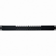 4XEM 12 Port CAT5E Rackmount Patch Panel - Black - Steel - 12 x RJ-45 Port(s) 4XRMC5EPP12