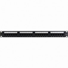 4XEM 24 Port CAT6 Rackmount Patch Panel - Black - Steel - 24 x RJ-45 Port(s) 4XRMC6PP24