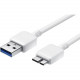 4XEM 3ft 1m USB 3.0 to 21 Pin Data Cable - 3 ft Micro-USB/USB Data Transfer Cable for Smartphone, Tablet - First End: 1 x Male Proprietary Connector - Second End: 1 x Type A Male USB - 640 MB/s - White - 1 Pack 4XSAMS5CBL