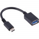 4XEM 10in USB 2.0 Type-C to USB Type-A Adaptor - 4.09" USB/USB-C Data Transfer Cable for Peripheral Device, Flash Drive, Keyboard, Mouse - First End: 1 x Type A Female USB - Second End: 1 x Type C Male USB - 5 Gbit/s - Black - 1 Pack 4XUSBCUSBAAC20