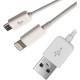 4XEM USB To Lightning and Micro USB Cable For iPhone/iPod/iPad/Galaxy - Lightning/USB for iPhone, iPad, iPod, Cellular Phone, Camera - 8" - 1 x Type A Male USB - 1 x Male Micro USB, 1 x Lightning Male Proprietary Connector 4XUSBMUSB8PIN