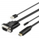 4XEM 10ft VGA to HDMI Adapter with 3.5mm Audio Jack and USB Power - 10 ft HDMI/USB/VGA/mini-phone Video Cable for Video Device, Monitor, Home Theater System, TV - First End: 1 x HDMI Male Digital Video, First End: 1 x USB Type A Male Powered USB, First En
