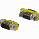 4XEM VGA HD15 Male To Female Adapter - 1 x HD-15 Male VGA - 1 x HD-15 Female VGA - Silver, Yellow 4XVGAMF