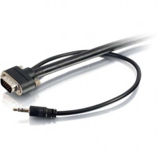 C2g 100ft Select VGA + 3.5mm A/V Cable M/M - 100 ft Mini-phone/VGA A/V Cable for Audio/Video Device, Notebook, Monitor - First End: 1 x HD-15 Male VGA, First End: 1 x Mini-phone Male Stereo Audio - Second End: 1 x HD-15 Male VGA, Second End: 1 x Mini-phon