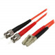 Startech.Com 1m Fiber Optic Cable - Multimode Duplex 50/125 - LSZH - LC/ST - OM2 - LC to ST Fiber Patch Cable - Fiber Optic for Network Device - 1m - 1 Pack - 2 x LC Male Network - 2 x ST Male Network - Orange - RoHS Compliance 50FIBLCST1