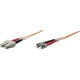 Intellinet Network Solutions Fiber Optic Patch Cable, ST/SC, OM1, 62.5/125, Multimode, Duplex, Orange, 14 ft (5 m) - LSZH Jacket Material 510356