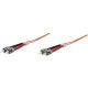 Intellinet Network Solutions Fiber Optic Patch Cable, ST/ST, OM1, 62.5/125, Multimode, Duplex, Orange, 10 ft (3 m) - LSZH Jacket Material 511216