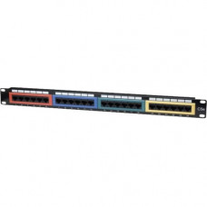 Intellinet Network Solutions 24-Port Rackmount Cat5e UTP 110/Krone Color-Coded Patch Panel, 1U - Supports 22 to 26 AWG Stranded and Solid Wire 513678