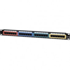 Intellinet Network Solutions 24-Port Rackmount Cat6 UTP 110/Krone Color-Coded Patch Panel, 1U - Supports 22 to 26 AWG Stranded and Solid Wire 513692